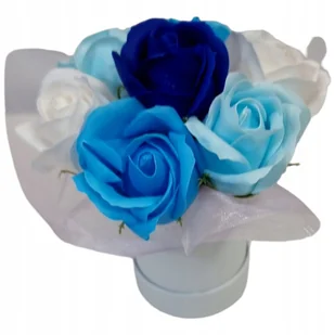 Pachnący Flower Box pudełko bukiet z Różami Mydlanymi Prezent dla KOBIETY - Sztuczne kwiaty - miniaturka - grafika 1