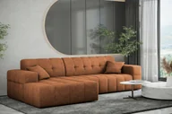 Narożniki - Sofa w kształcie L NIMES narożnik tkanina Perfect Harmony pomarańczowy lewy - miniaturka - grafika 1