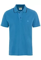 Koszulki męskie - camel active Męska koszulka polo z krótkim rękawem z czystej bawełny, niebieski, L - miniaturka - grafika 1