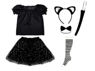 Stroje karnawałowe - ZESTAW KOTEK CZARNY 98-110 6el - miniaturka - grafika 1