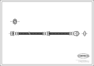CORTECO Przewód hamulcowy giętki CORTECO 19033550 MR407251 19033550 - Przewody hamulcowe - miniaturka - grafika 1