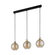 Lampy sufitowe - Devi lampa wisząca 3-punktowa czarna/amber 4638 - miniaturka - grafika 1