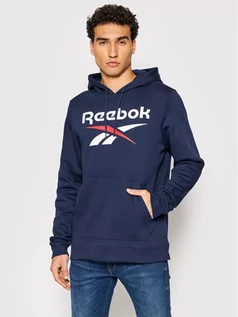 Bluzy sportowe męskie - Reebok Bluza Identity HF9648 Granatowy Regular Fit - grafika 1