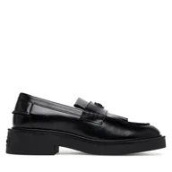 Półbuty damskie - Loafersy Tommy Jeans Tjw Fringes Loafer EN0EN02790 Czarny - miniaturka - grafika 1