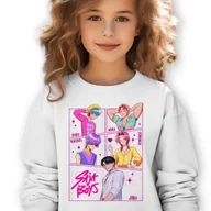 Bluzy dla dziewczynek - Bluza Dziecięca Biała CARTOON SAJABOYS Do Szkoły K-pop Muzyka Wz - 152 cm - miniaturka - grafika 1