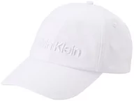 Czapki damskie - Calvin Klein Męska czapka z daszkiem z haftem Calvin, biały, Jeden rozmiar - miniaturka - grafika 1