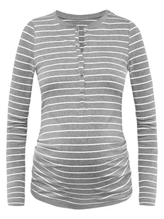 Damska koszulka piżamowa bawełniana ciążowa szara Bellybutton, r.XS - Piżamy damskie - miniaturka - grafika 1