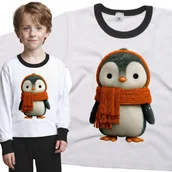 Piżamy dla dziewczynek - Piżama dziecięca Słodki Mały Pingwin W Szaliku Zima Śnieg Święta 86/92 - VoloDonum - miniaturka - grafika 1