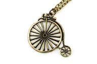 Wisiorki - Rower Bicykl Retro Wisiorek Kolor Złoty - miniaturka - grafika 1