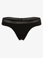 Majtki damskie - Calvin Klein - Stringi damskie, czarny - miniaturka - grafika 1