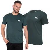Odzież taktyczna i umundurowanie - Koszulka Alpha Industries Small Logo Basic 188505 610 - Navy Green M - miniaturka - grafika 1