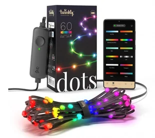 Twinkly Dots 60 LED RGB black wire - Oświetlenie świąteczne Twinkly Dots 60 LED RGB black wire - Oświetlenie świąteczne - miniaturka - grafika 1