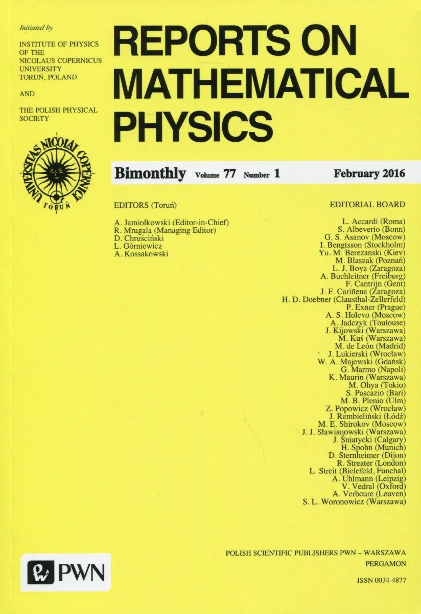 Reports on Mathematical Physics 77/1 2016 Kraj - Wydawnictwo Naukowe PWN