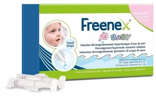 Freenex Baby, Woda morska dla dzieci, 20x5 ml