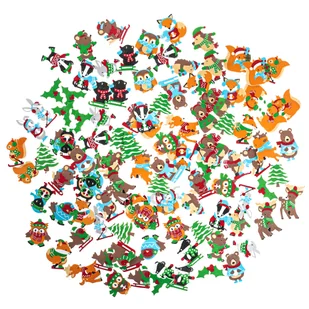 Zestaw 120 sztuk naklejek z piankki ZIMOWE ZWIERZĄTKA - Zabawki kreatywne - miniaturka - grafika 1