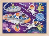 Układanki dla dzieci - Hape HAPE dėlionė Space Friends, E1644A - miniaturka - grafika 1
