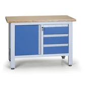 Stoły warsztatowe - B2B Partner Stół warsztatowy EXPERT, 3 szuflady, 1 szafka TSK5413-L - miniaturka - grafika 1