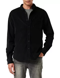 Urban Classics Męska koszula ze sztruksu, z długim rękawem, dostępna w wielu kolorach, rozmiary S-5XL, czarny, 3XL - Koszule męskie - miniaturka - grafika 1