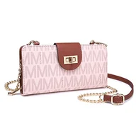 Torebki damskie - MKP COLLECTION Moda damska mała torba na ramię crossbody telefon komórkowy zamek portfel torebka i torebki kopertówka etui na karty kredytowe z paskiem łańcuszkowym, różowa, S, damska torba na ramię - miniaturka - grafika 1