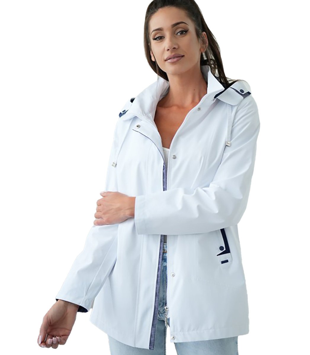 Stylowa damska kurtka – taliowana, lekka, z odpinanym kapturem CARLA-52