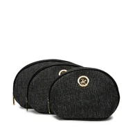 Kosmetyczki, organizery i kuferki - Zestaw kosmetyczek Beverly Hills Polo Club BHPC-U1-007-SS25 (3-pack) Czarny - miniaturka - grafika 1