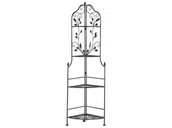 Pozostałe meble ogrodowe - Regał narożny składany 4 półki czarny SIDERNO - miniaturka - grafika 1