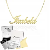 Łańcuszki - Złoty Naszyjnik z Imieniem Izabela Łańcuszek SREBRO 925 DEDYKACJA GRATIS - miniaturka - grafika 1