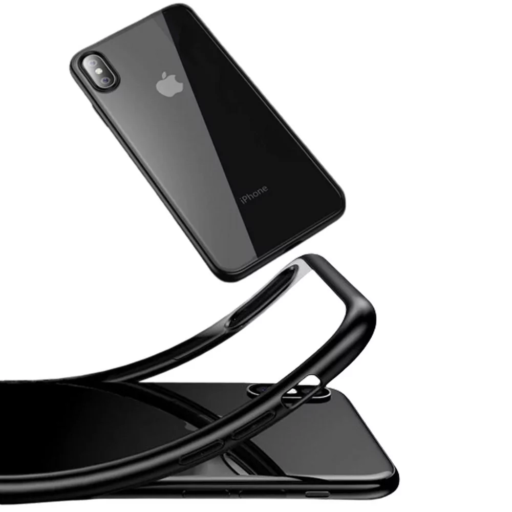 D-Pro Crystal Hybrid etui obudowa pokrowiec do iPhone X/XS (Clear/Black)