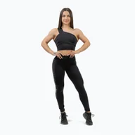 Bielizna sportowa damska - Biustonosz fitness NEBBIA Intense Asymmetric black - miniaturka - grafika 1