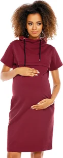 PeeKaBoo Damska sukienka ciążowa Shnas Burgundy L - Sukienki ciążowe - miniaturka - grafika 1