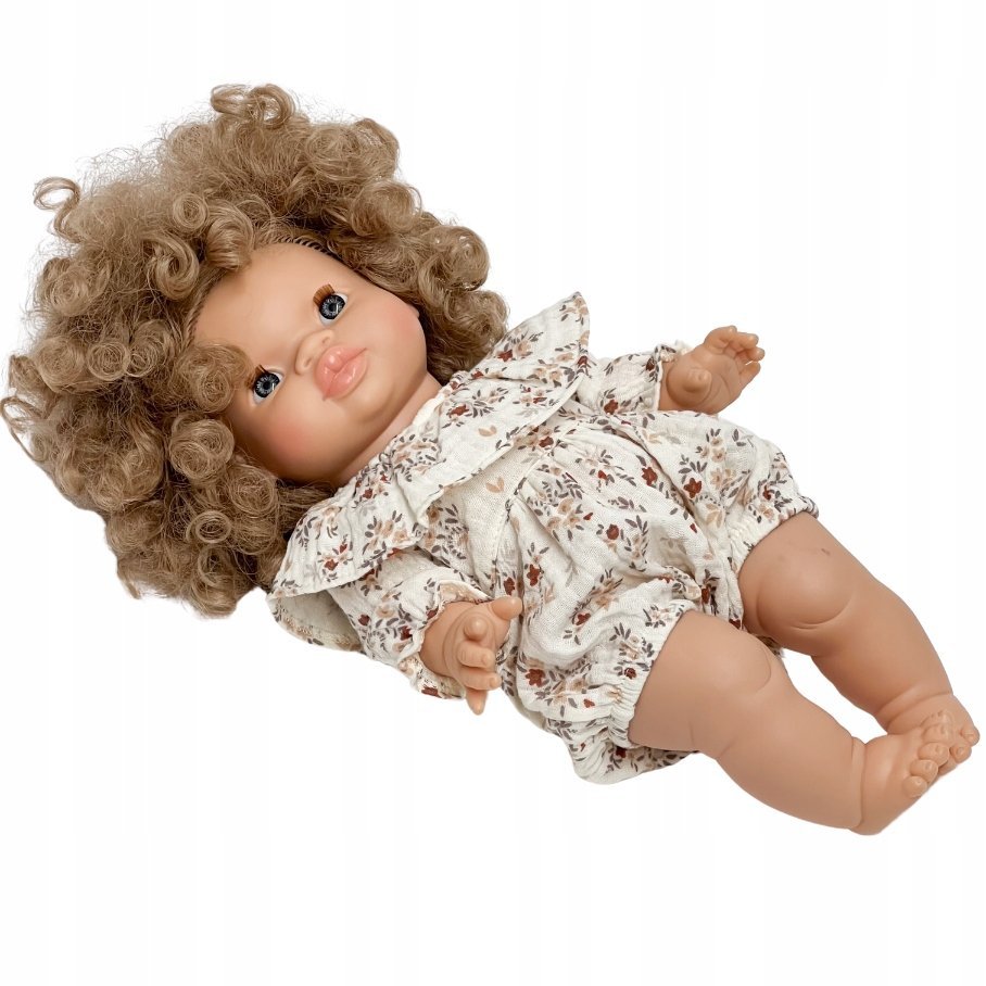 Kombinezon z falbanką cynamonowa łączka dla Miniland 38 cm Minikane 34cm