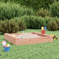 Place zabaw - vidaXL Piaskownica z siedziskami, kwadratowa, lite drewno daglezjowe - miniaturka - grafika 1
