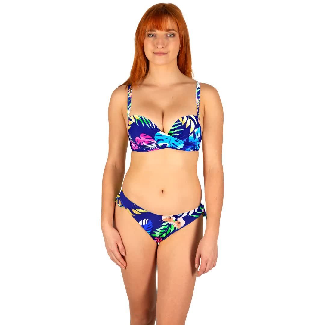 GÓRA od stroju kąpielowego TOP granatowy w kwiaty Captain Mike 40