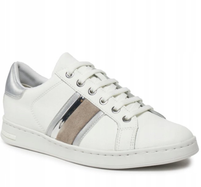 Geox Trampki Damskie Białe Niskie ze Skórą 35 Ż_a