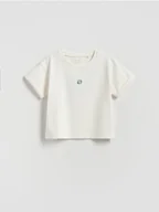 Bluzki dla niemowląt - Reserved - Luźny t-shirt z haftem - złamana biel - miniaturka - grafika 1