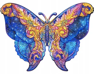 PUZZLE DREWNIANE DLA DOROSŁYCH KOLOROWY MOTYL A5 - Puzzle - miniaturka - grafika 1