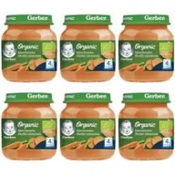 Dania dla dzieci - Gerber Organic Obiadek marchewka słodki ziemniak dla niemowląt po 4 miesiącu Zestaw 6 x 125 g Bio - miniaturka - grafika 1