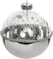 Bombki - Zestaw 4 bombek szklanych srebrne 10 cm elegancka dekoracja - miniaturka - grafika 1