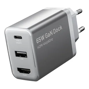 Ładowarka sieciowa Vention FJAH0-EU USB(C+A)+HDMI GaN (60W/5W/4K@60Hz) (szara) - Ładowarki do telefonów - miniaturka - grafika 1
