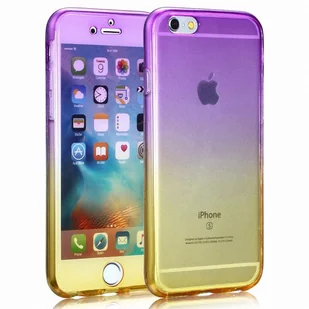 Etui na telefon komórkowy Apple iPhone SE 2022 Full Body 360 stopni, kolor: fioletowy/żółty - Etui i futerały do telefonów - miniaturka - grafika 1