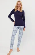 Piżamy damskie - Piżama damska z długim rękawem i długimi spodniami Adriana, Kolor granatowo-niebieski, Rozmiar S, Italian Fashion - Primodo.com - miniaturka - grafika 1