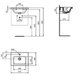 Umywalki - Ideal Standard IS I.Life S Umywalka z powierzchniami bocznymi 51x38.5cm biała T459101 - miniaturka - grafika 1