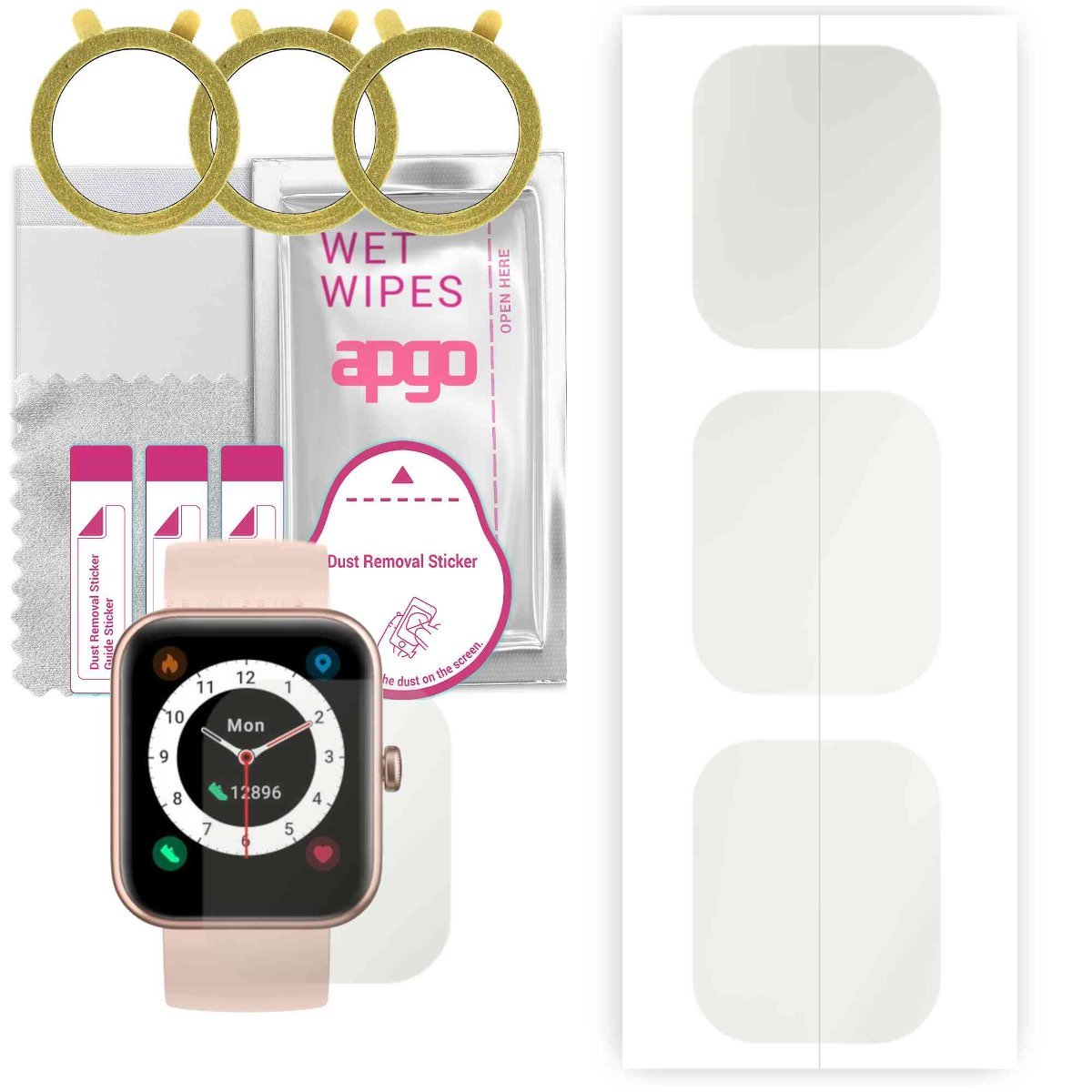 3x Folia hydrożelowa MATOWA do Doogee CS2 Pro - apgo Smartwatch Hydrogel MATTE Protection Ochrona na ekran smartwatcha
