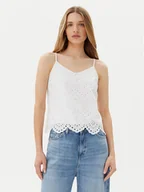 Koszulki i topy damskie - Pieces Top Vilde 17156563 Biały Regular Fit - miniaturka - grafika 1