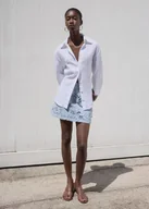 Spódnice - MANGO - Spódnica bawełniana z haftem niebieski - S - Kobieta - miniaturka - grafika 1