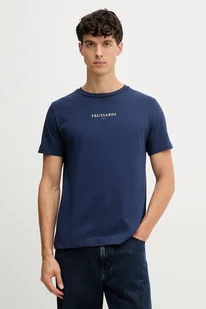 Trussardi t-shirt bawełniany męski kolor granatowy z aplikacją G0308000054N - Koszulki męskie - miniaturka - grafika 1