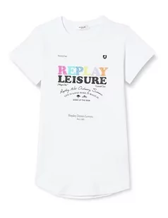 Replay Sukienka dziewczęca SG3212, 001 biała, 16A, 001 White, 16 Lata - Sukienki - miniaturka - grafika 1