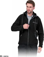 Bluzy męskie - R.E.I.S. POLAR-HOOD - bluza polarowa z kapturem zapinana na suwak, 100% poliester, 290 g/m - czarny L - miniaturka - grafika 1