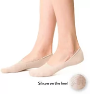 Skarpetki damskie - Stopki baleriny bawełniane z silikonem art. 058 DJ002 jasno beżowe - miniaturka - grafika 1