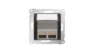 Kontakt Simon KONTAKT_SIMON Plakietka podwójnego gniazda teleinformatycznego Keystone SIMON 54 Antracyt DKP2S.01/48 - Klawisze i ramki - miniaturka - grafika 1